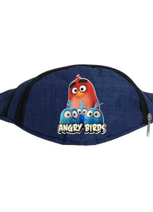 Сумка бананка angry birds 0013 на пояс cappuccino (anb 0013-blue) синий