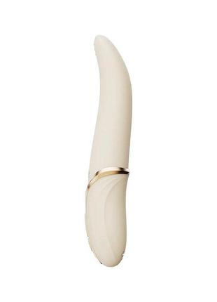 Вибратор zalo – eve ivory white, вибрация + ротация, имитация язычка, подогрев до 39 °c 2