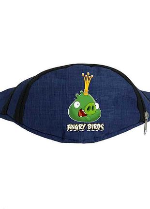 Сумка бананка angry birds 001 на пояс cappuccino (anb 001-blue) синий