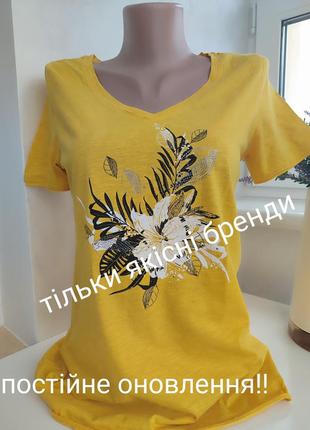 Желтая натуральная футболка oliver1 фото