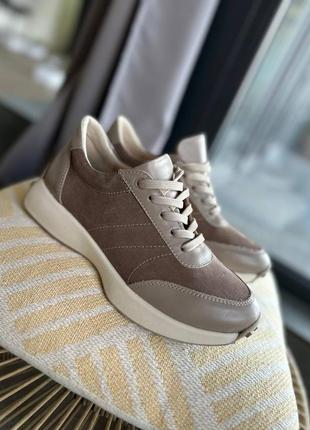 Кросівки на кожен день, к105, беж, натуральна шкіра/замша