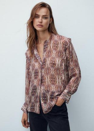 Шифонова сорочка з принтом massimo dutti