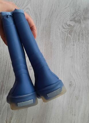 Резиновые утеплённые сапоги сапожки непромокаемые с бурком валенком  на мокрую погоду и мигающей подошвой3 фото