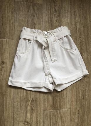 Шорты джинсовые мом с поясом zara 11-12 лет