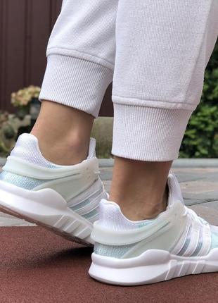 Милые женские кроссовки adidas equipment белые с бледно-голубым3 фото