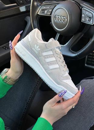 🔥женские кроссовки adidas originals forum 84 low grey white