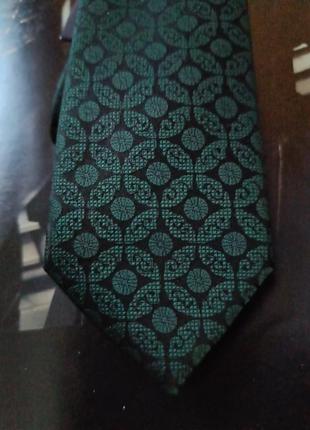 Галстук галстук зеленый цвет с узором