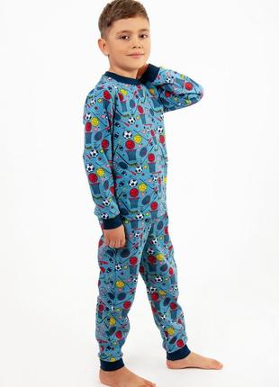 Легкая пижама с мячиками, легкая пижама с мячиками, хлопковая пижама для мальчика с мячами1 фото