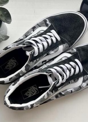 Кеды vans old skool camo black gray2 фото