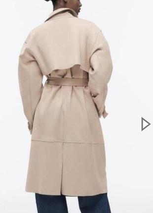 Zara тренч плащ зі штучної замші трендовий базовий оверсайз2 фото