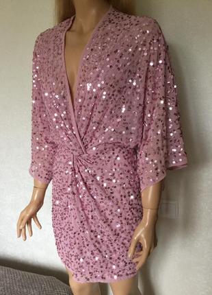 Вечірнє плаття-кімоно в паєтки asos розмір 104 фото