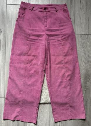 Брюки палаццо прямого кроя широкие вельветовые брюки