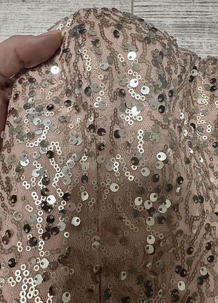 Сукня міні ніжно рожева в паєтках2 фото