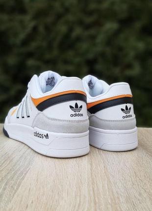 Чоловічі демісезонні кросівки adidas drop step low white grey orange кожаные  низкие кроссовки кеды адидас дроп степ  белые с серым и оранжевым8 фото