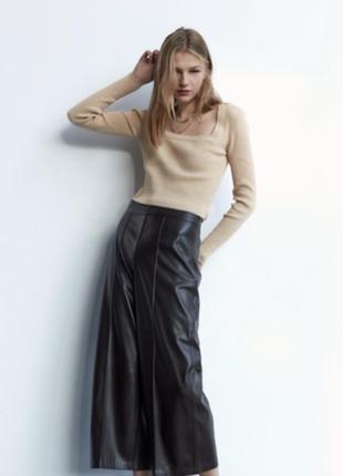 Zara кофточка, лонгслив, кофточка с квадратным вырезом