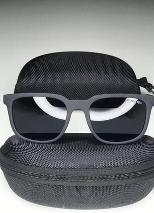 Чоловічі сонцезахисні окуляри lacoste полароїд polarized чорні квадратні лакоста з поляризацією антивідблискові очки8 фото