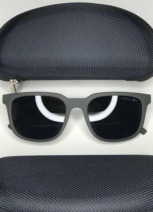 Чоловічі сонцезахисні окуляри lacoste полароїд polarized чорні квадратні лакоста з поляризацією антивідблискові очки4 фото