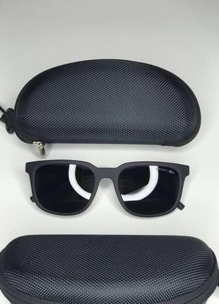 Чоловічі сонцезахисні окуляри lacoste полароїд polarized чорні квадратні лакоста з поляризацією антивідблискові очки10 фото