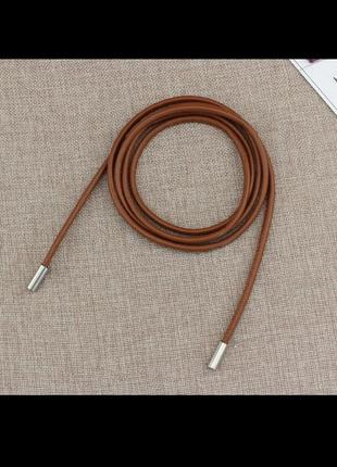 Трендовый ремень шнурок коричный