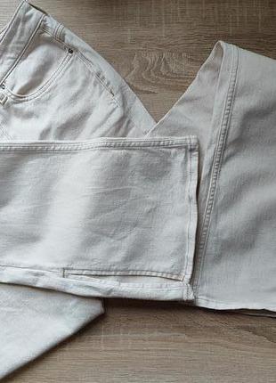 Джинсы брюки клеш свет бежевые с разрезами primark eco cotton3 фото
