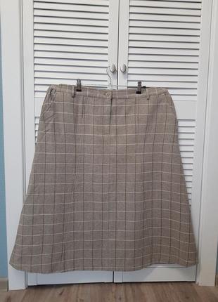 Хорошая качественная юбка с шерстью батал в клетку cotton