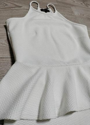 Платье 👗 белое new look с баской5 фото