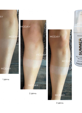 Мусс-автозагар для тела moday self-tanning mouss с кето-сахаром, ниацинамидом и витамином э 150 мл3 фото
