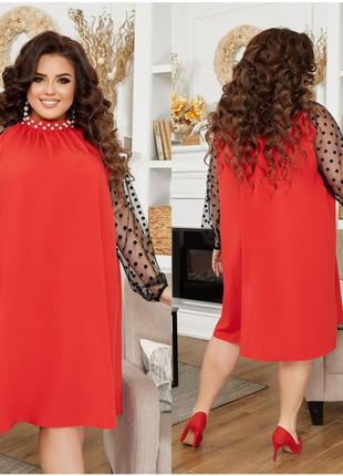 Платье а-образного силуэта, красного цвета2 фото