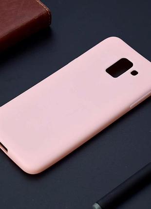 Чехол samsung j600 / j6 / j6 2018 силикон soft touch бампер светло-розовый