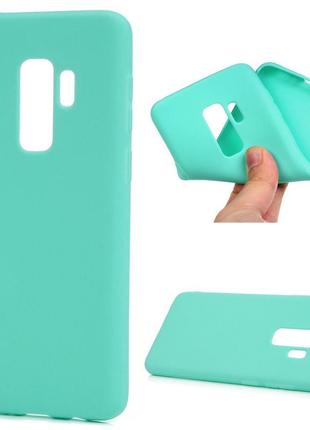 Чехол samsung s9 plus / g965 силикон soft touch бампер мятно-голубой
