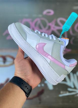 Кросівки кеди nike air force shadow grey/pink кроссовки кеди2 фото