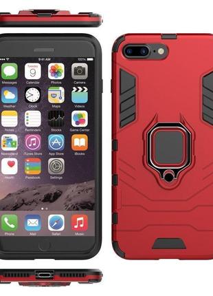 Чехол ring case для apple iphone 7 plus бронированный бампер с кольцом красный 3
