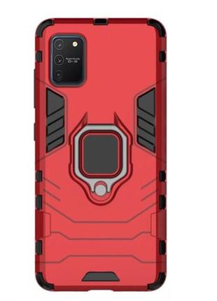 Чохол ring case для samsung galaxy s10 lite (g770) броньований бампер з кільцем червоний