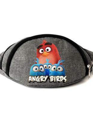 Сумка бананка енгрі бердс на пояс cappuccino toys angry birds red сіра