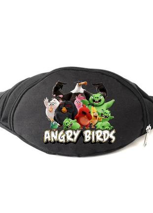 Сумка бананка енгрі бердс на пояс cappuccino toys angry birds heroes чорна