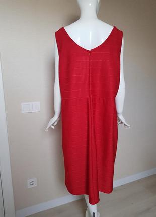 Гарне вишукане трикотажне плаття батал червоне5 фото
