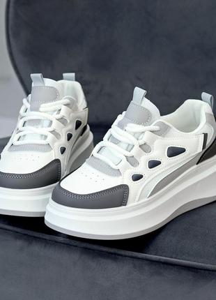 Жіночі кросівки екошкіра біоий сірий2 фото