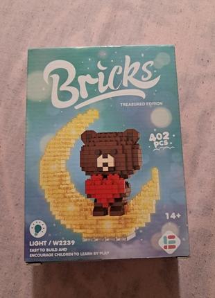 Конструктор лего фигурка "медвежонок с сердцем" 402 деталики lego bricks