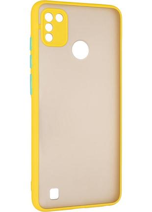 Чехол fiji matt для tecno pop 4 pro (bc3) бампер матовый yellow