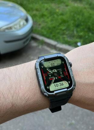 Мужские смарт часы smart watch military спортивные смарт-часы черные