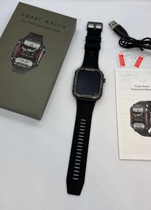 Мужские смарт часы smart watch military спортивные смарт-часы черные4 фото