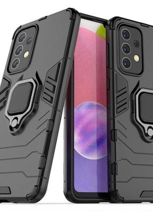 Чехол fiji ring для samsung galaxy a33 5g (a336) бронированный бампер с кольцом подставкой черный