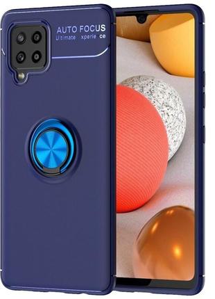 Чехол fiji hold для samsung galaxy m12 (m127) бампер накладка с подставкой blue