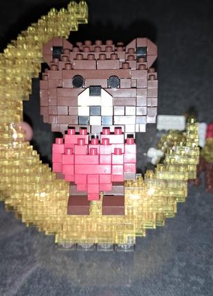 Lego bricks "baer with a heart" конструктор лего фігурка "ведмедик з сердечком" з підсвіткою sanrio kuromi hello kitty my melody2 фото