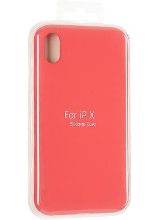 Чехол fiji silicone case для apple iphone xs бампер накладка full soft rose red (без лого)3 фото
