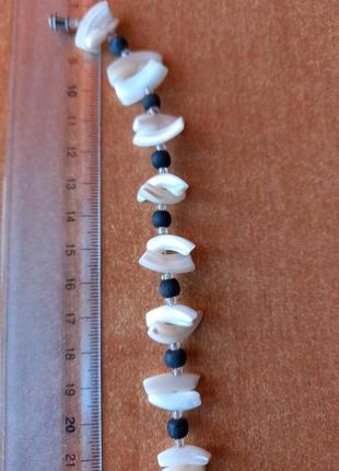 Браслет, перламутр, дерево