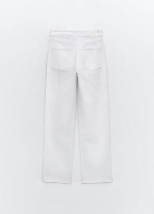 Прямые вареные белые джинсы zara new3 фото