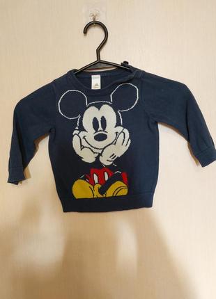 Свитер с микки маусом 74см