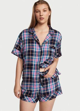 Тепла фланелева піжама flannel short pajama set від victoria's secret1 фото