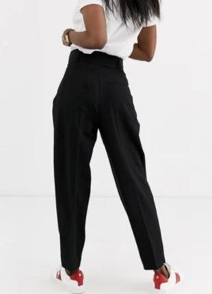 Черные женские брюки брюки брюки с высокой посадкой в классическом стиле2 фото